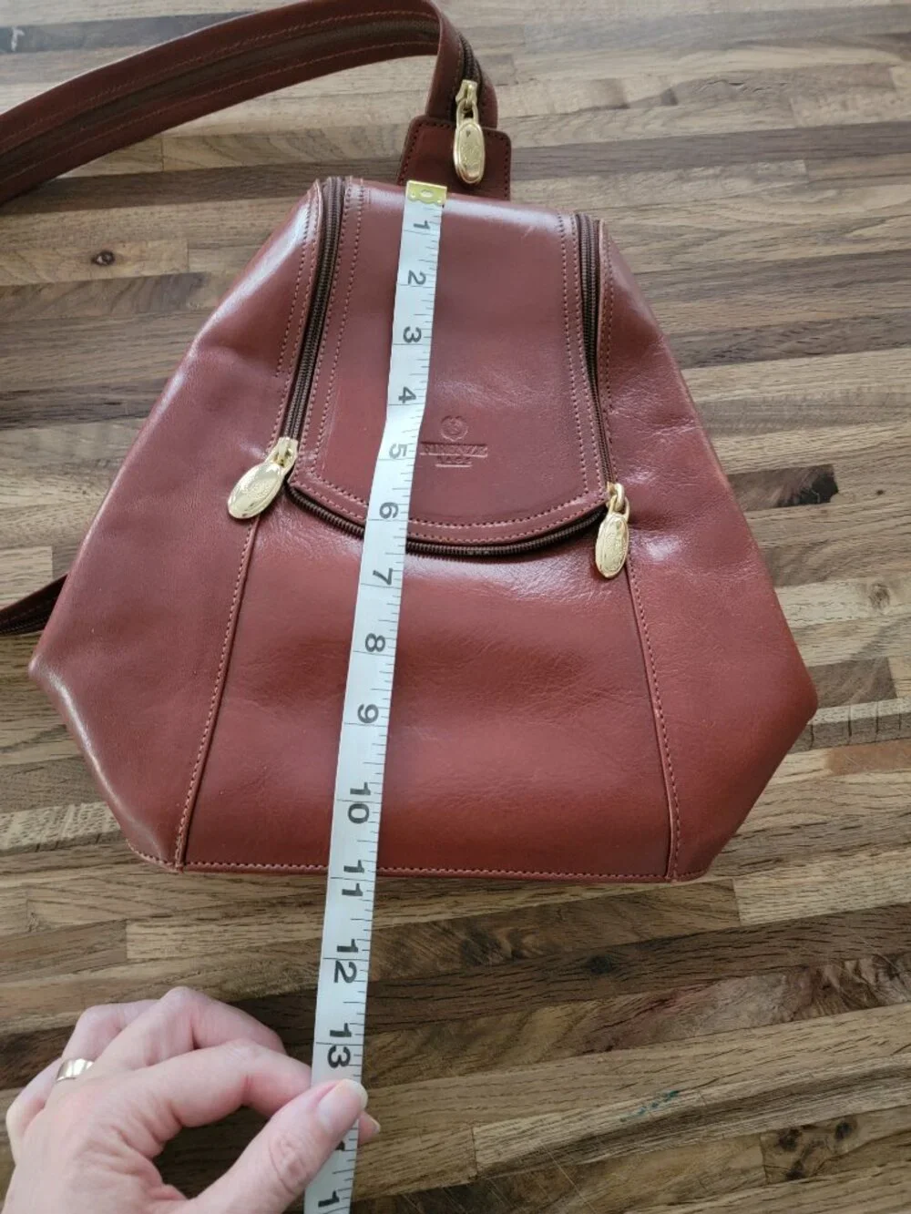 Firenze Bags Oxblood Red Leather Backpack Made in Italy